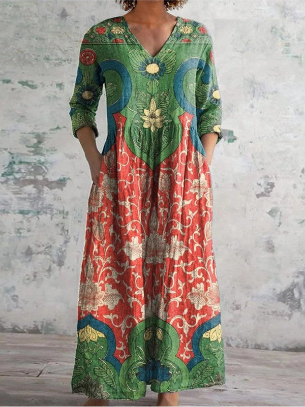 CELINE - MAXIKLEID MIT VINTAGE-BLUMENPRINT