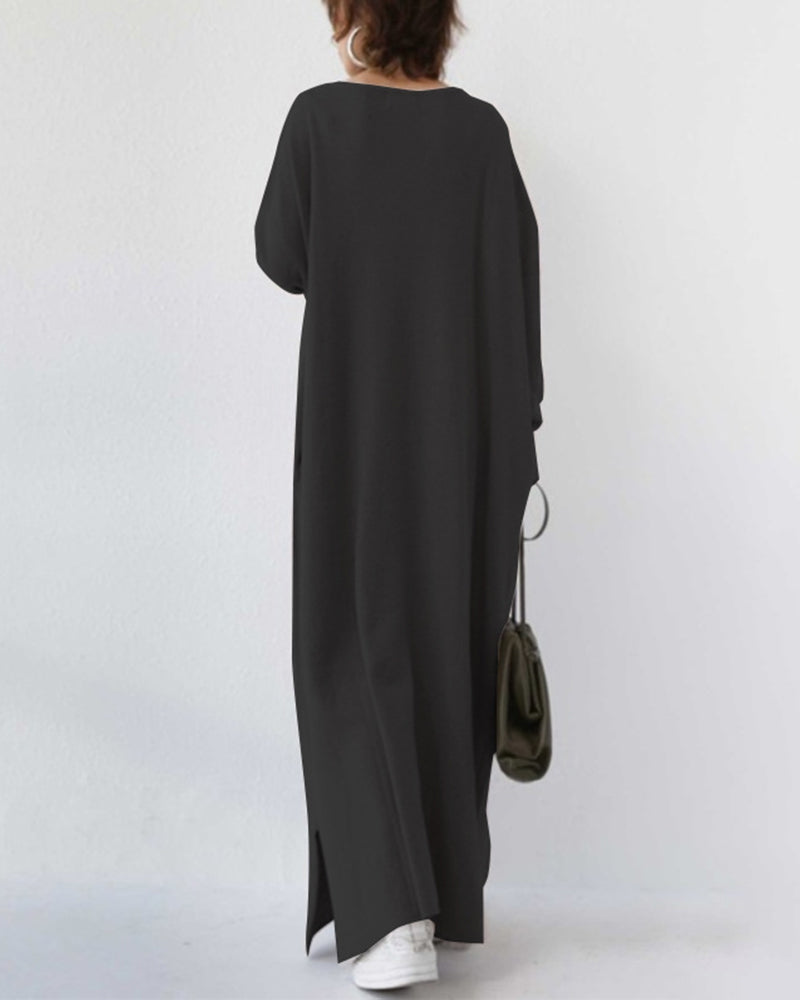 BONNIE - MODISCHES KLEID MIT LANGEN ÄRMELN UND V-AUSSCHNITT