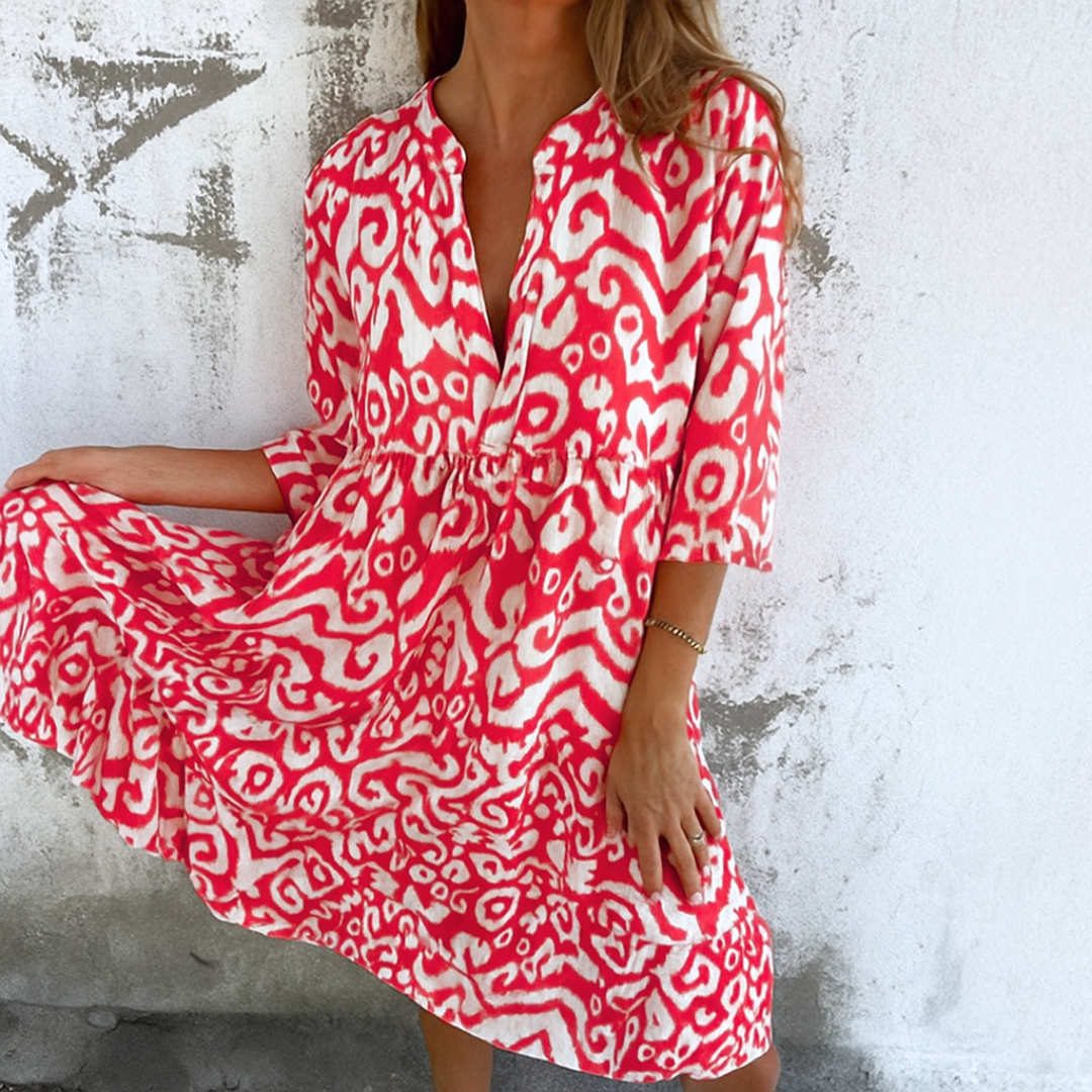 FLORELLA - KLEID MIT V-AUSSCHNITT