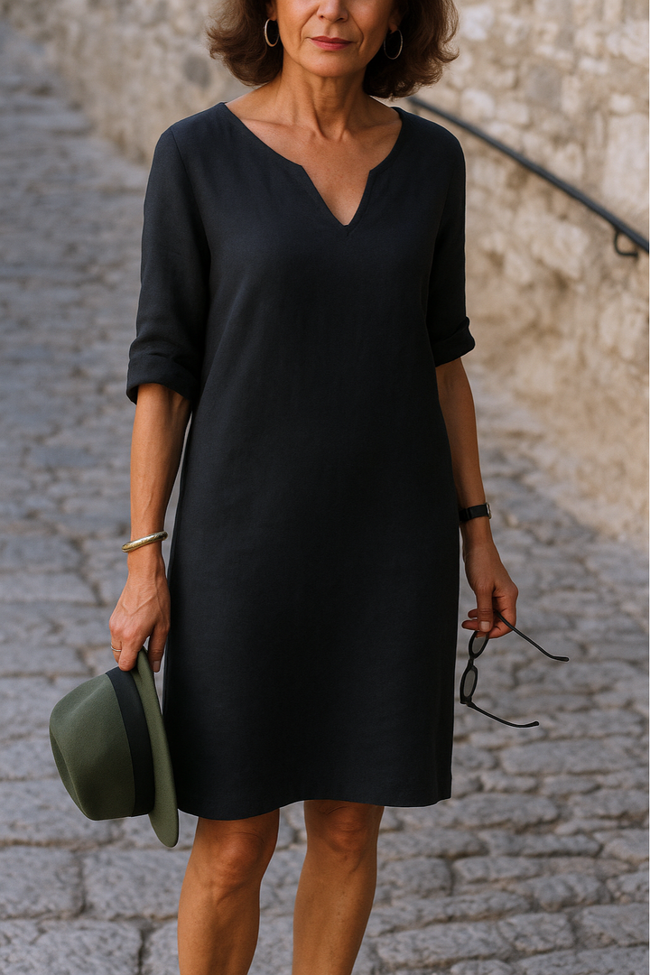 INGRID - KLEID MIT V-AUSSCHNITT