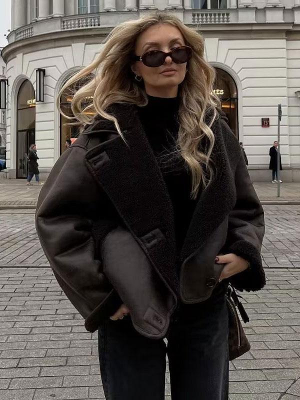 GINA - BRAUNE LEDERJACKE