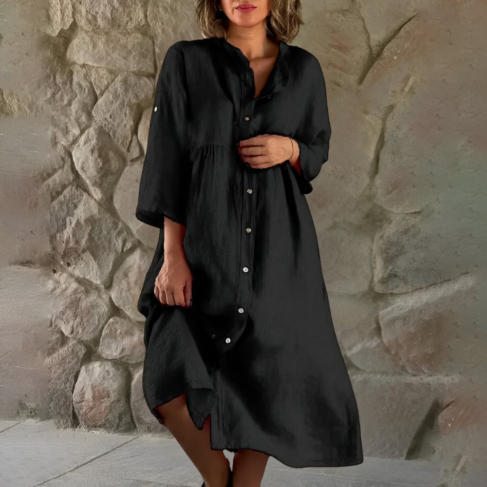 LISA - IBIZA STYLE LÄSSIGES HEMDKLEID IN KNIELÄNGE
