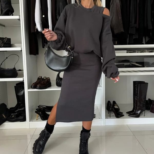 LINA - SWEATSHIRT & ÄRMELLOSES KLEID 2-TEILIGES SET