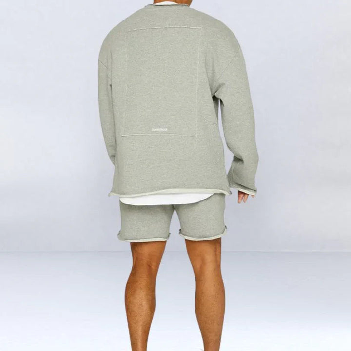 LESZE - STILVOLLE LANGARM PULLOVERHEMDEN MIT KURZE HOSE