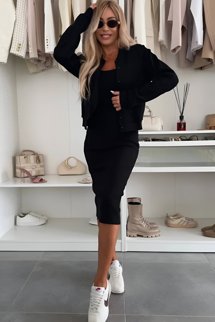 LARA - MIDI-KLEID & STRICKJACKE