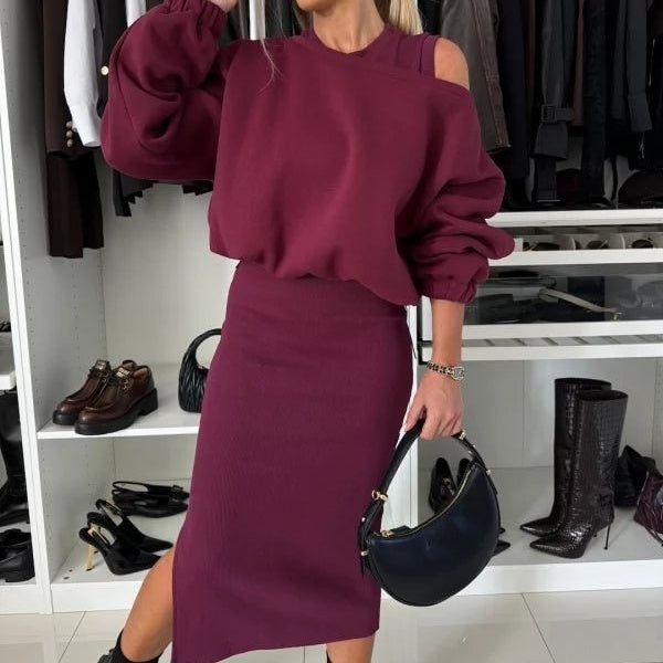 LINA - SWEATSHIRT & ÄRMELLOSES KLEID 2-TEILIGES SET