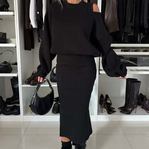 LINA - SWEATSHIRT & ÄRMELLOSES KLEID 2-TEILIGES SET