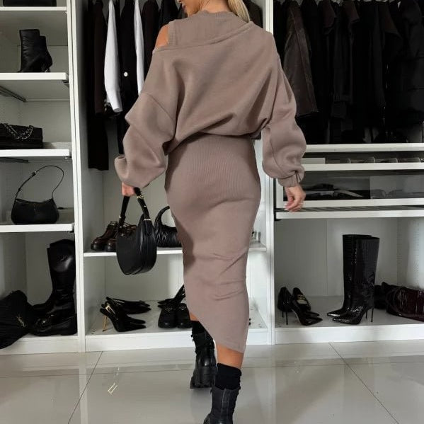 LINA - SWEATSHIRT & ÄRMELLOSES KLEID 2-TEILIGES SET