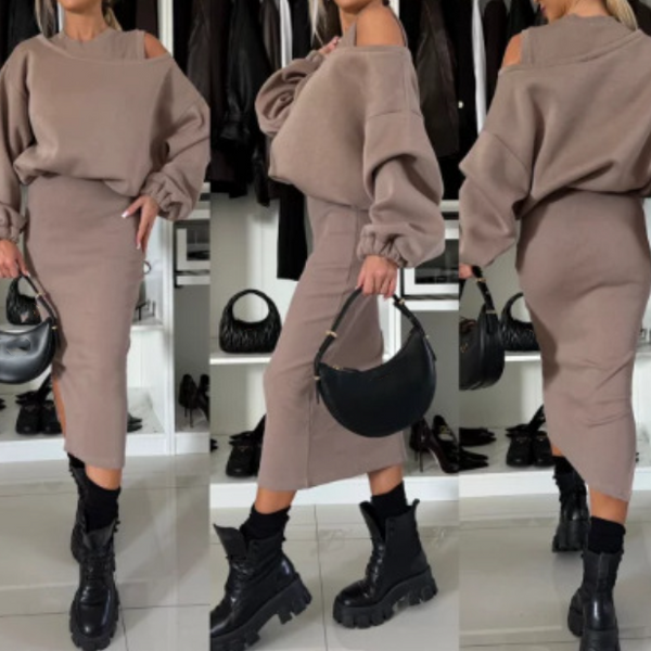LINA - SWEATSHIRT & ÄRMELLOSES KLEID 2-TEILIGES SET