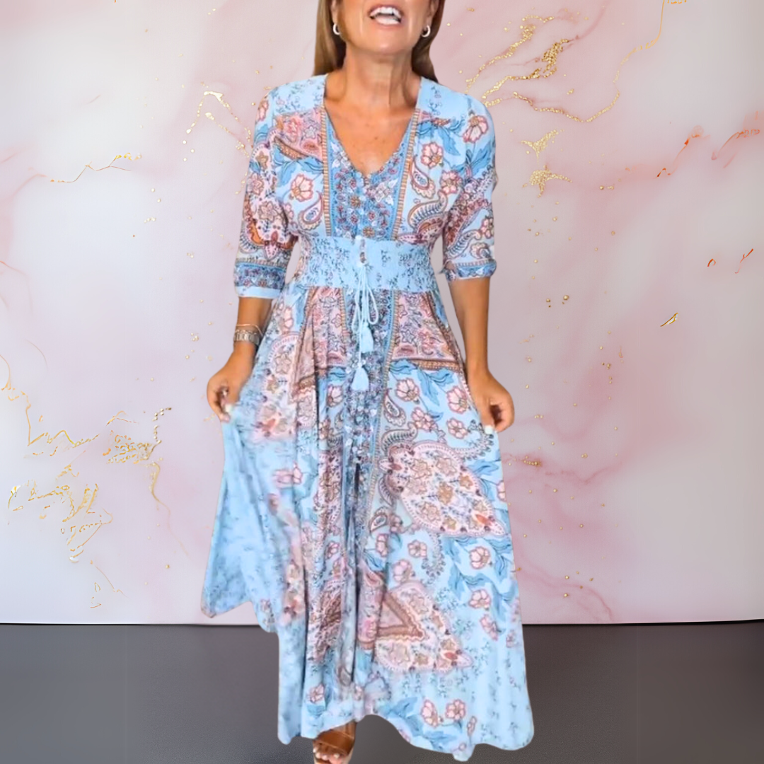 MARGA - KLEID MIT V-AUSSCHNITT