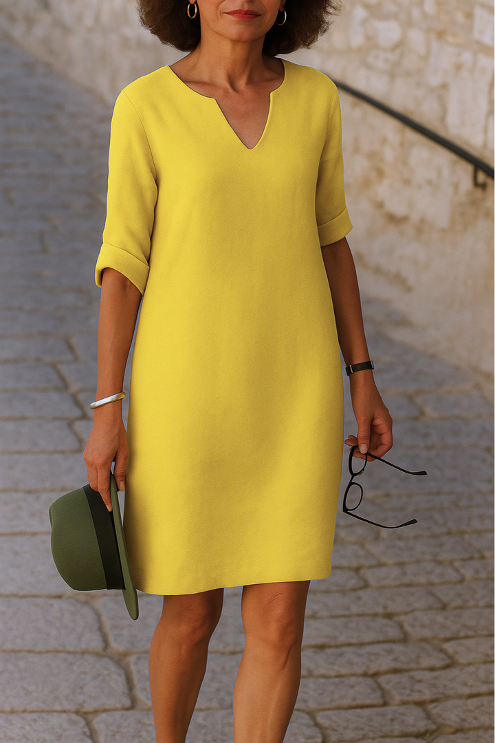 INGRID - KLEID MIT V-AUSSCHNITT