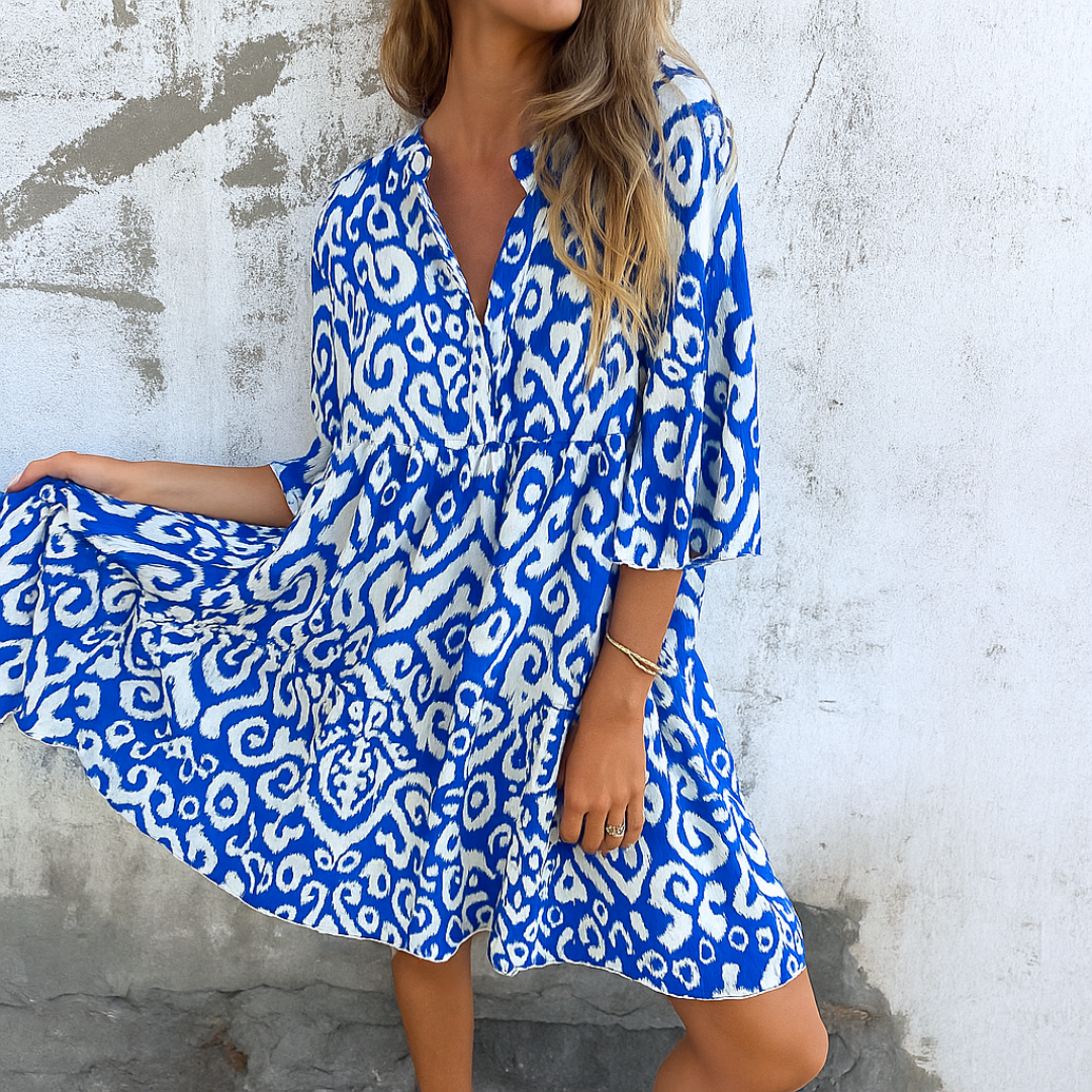 FLORELLA - KLEID MIT V-AUSSCHNITT