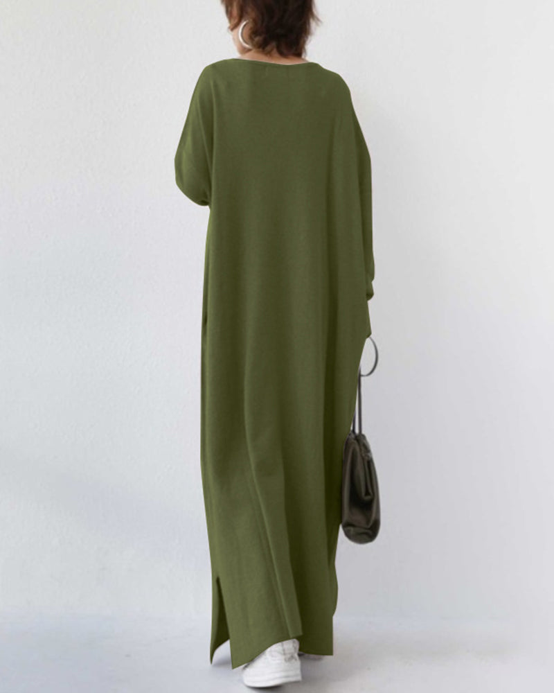 BONNIE - MODISCHES KLEID MIT LANGEN ÄRMELN UND V-AUSSCHNITT