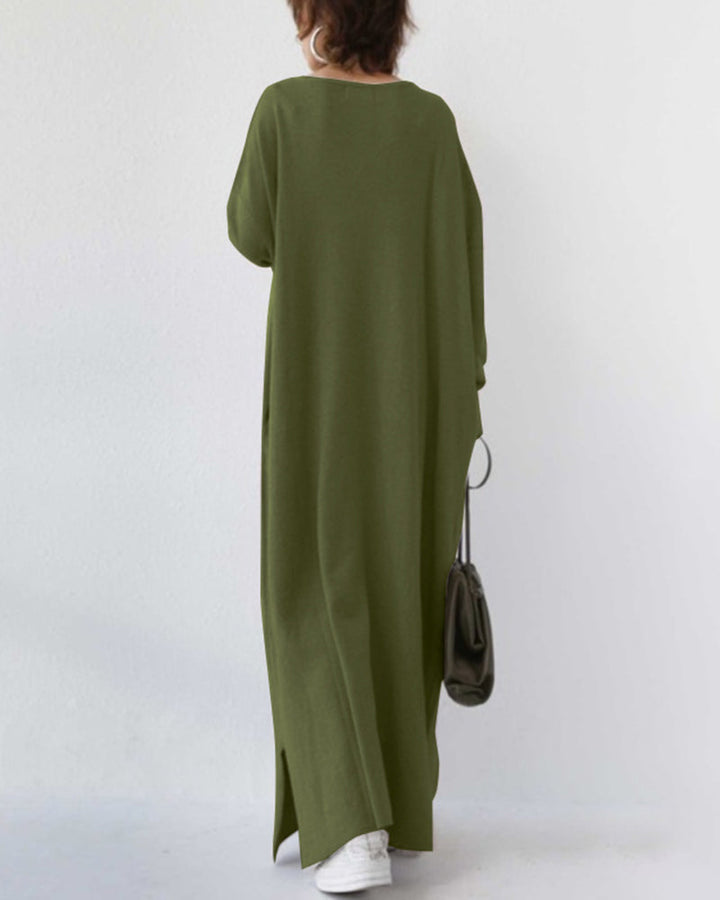 BONNIE - MODISCHES KLEID MIT LANGEN ÄRMELN UND V-AUSSCHNITT
