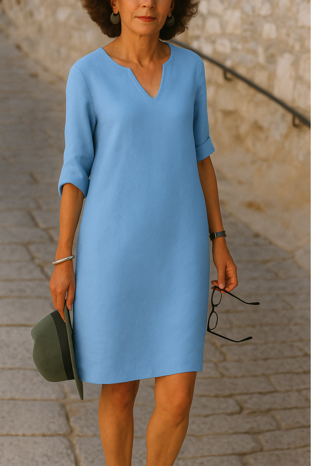 INGRID - KLEID MIT V-AUSSCHNITT