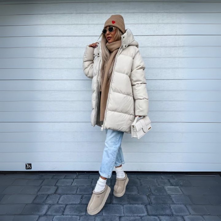 Damen Puffer Winterjacke - Lang