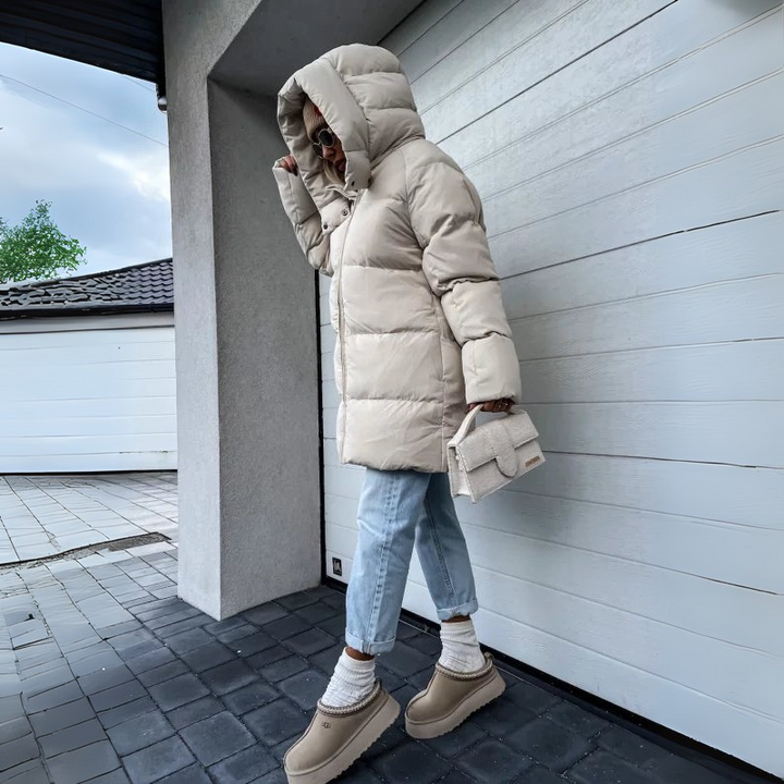 Damen Puffer Winterjacke - Lang