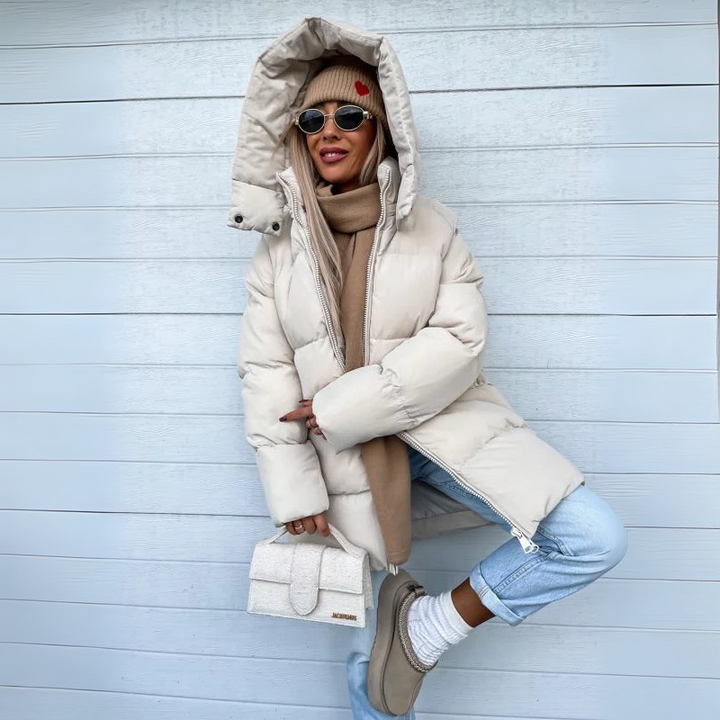 Damen Puffer Winterjacke - Lang