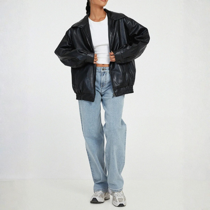 Damen Bomberjacke mit Oversized Passform - Zipper