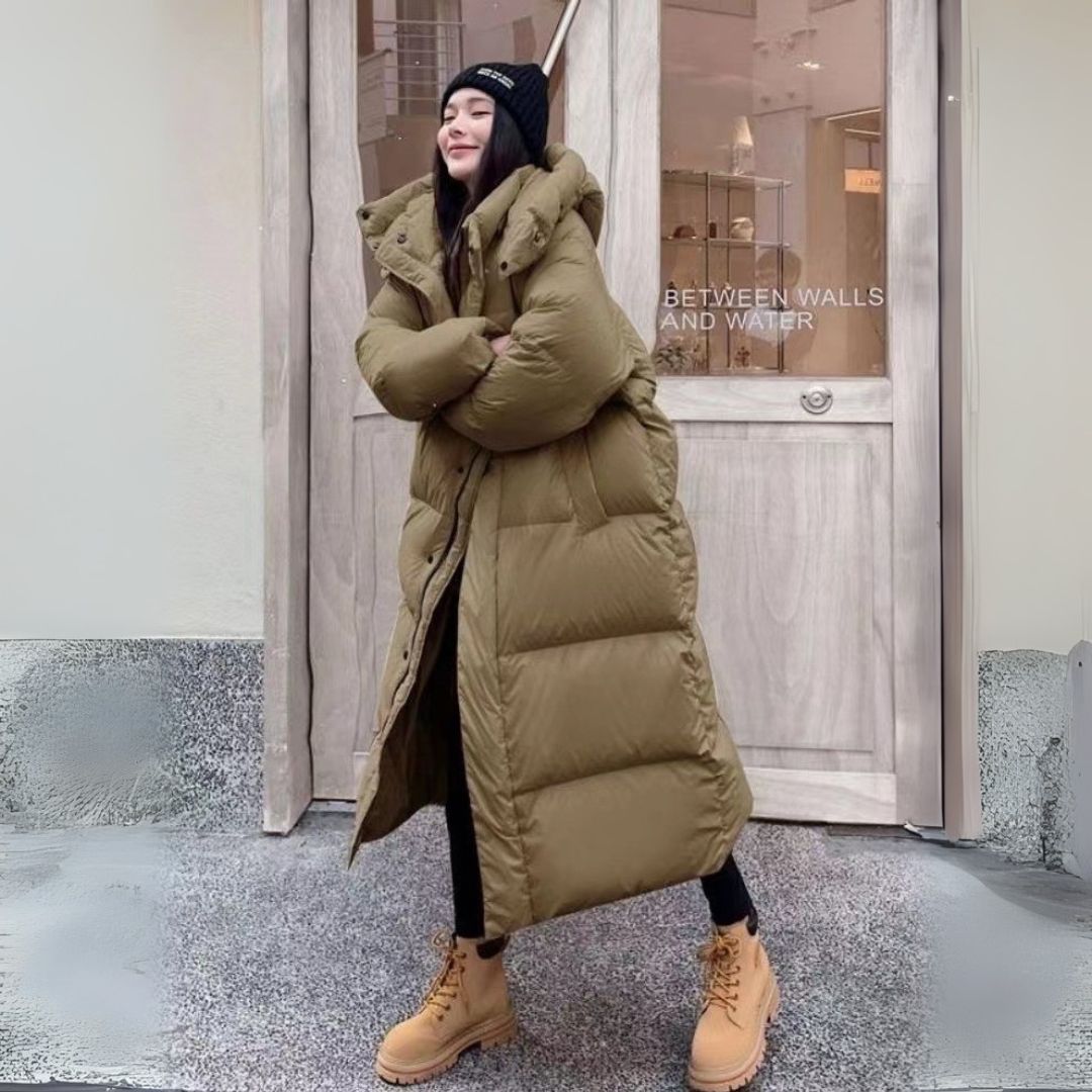 Damen Gepolsterte Winter Pufferjacke - Langes Modell