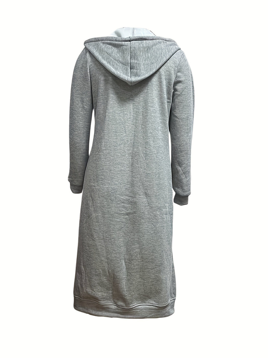 Damen Lockerer Langer Strickmantel - Reißverschluss