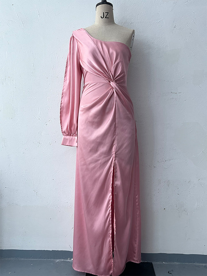 Damen Abendkleid mit einem Schulter und Taillierter Passform – Maxi