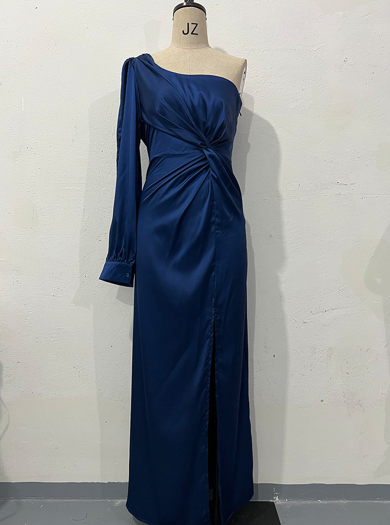 Damen Abendkleid mit einem Schulter und Taillierter Passform – Maxi