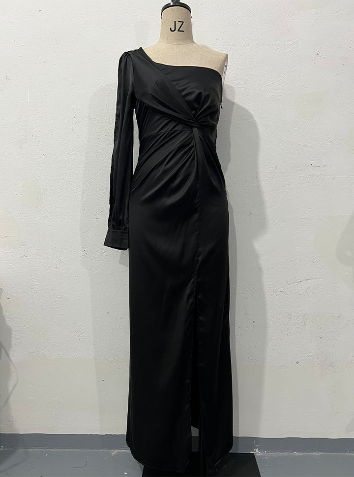 Damen Abendkleid mit einem Schulter und Taillierter Passform – Maxi