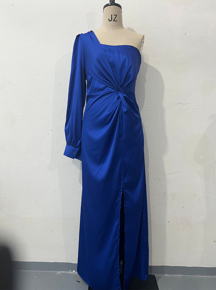 Damen Abendkleid mit einem Schulter und Taillierter Passform – Maxi