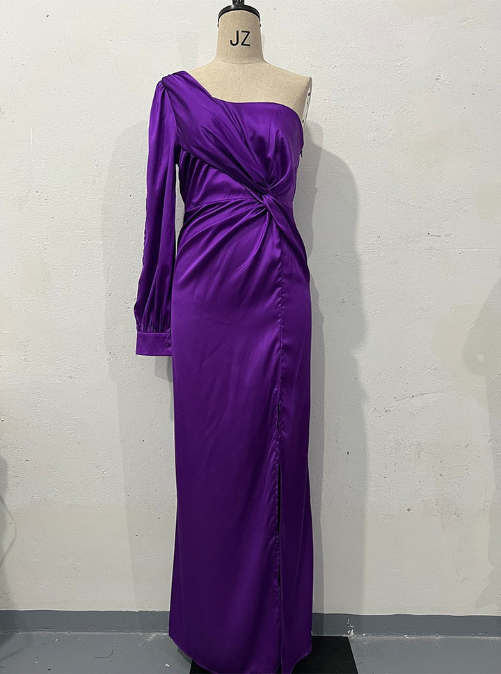 Damen Abendkleid mit einem Schulter und Taillierter Passform – Maxi