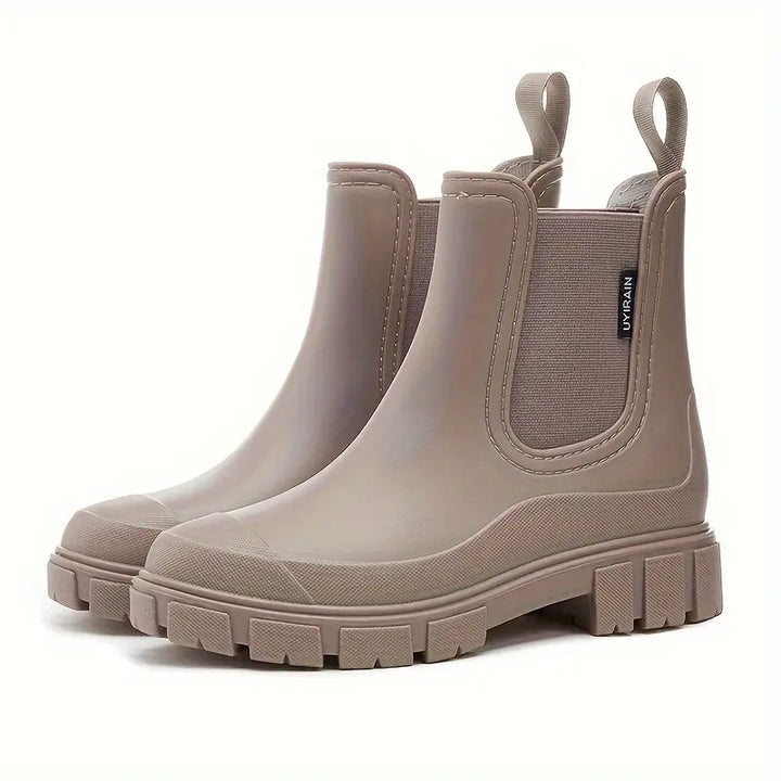 Damen Hohe Slip-On Stiefel - Elastische Seiten