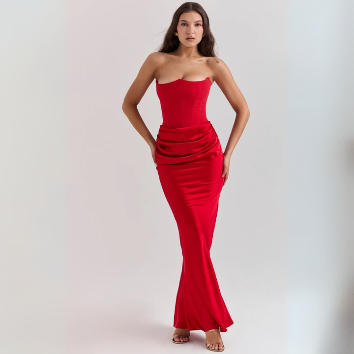Damen Abendkleid Trägerlos mit Meerjungfrauen-Schnitt – Maxi