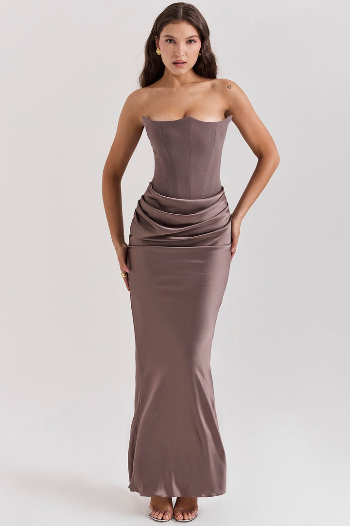Damen Abendkleid Trägerlos mit Meerjungfrauen-Schnitt – Maxi
