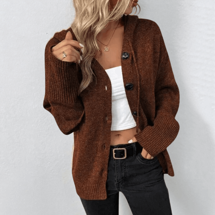 Damen Strickjacke mit Knopfleiste - Strickstruktur