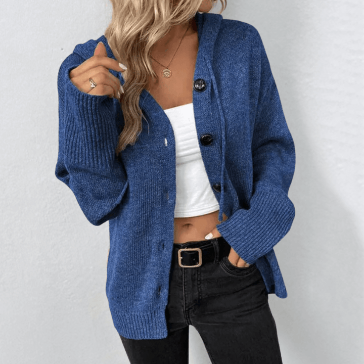 Damen Strickjacke mit Knopfleiste - Strickstruktur