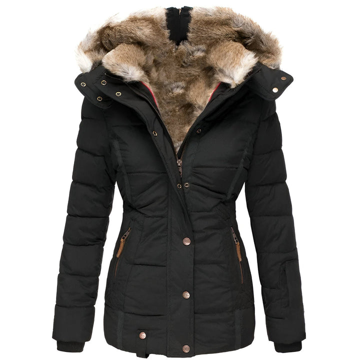 Damen Winter Pufferjacke mit Kapuze – Slim Fit