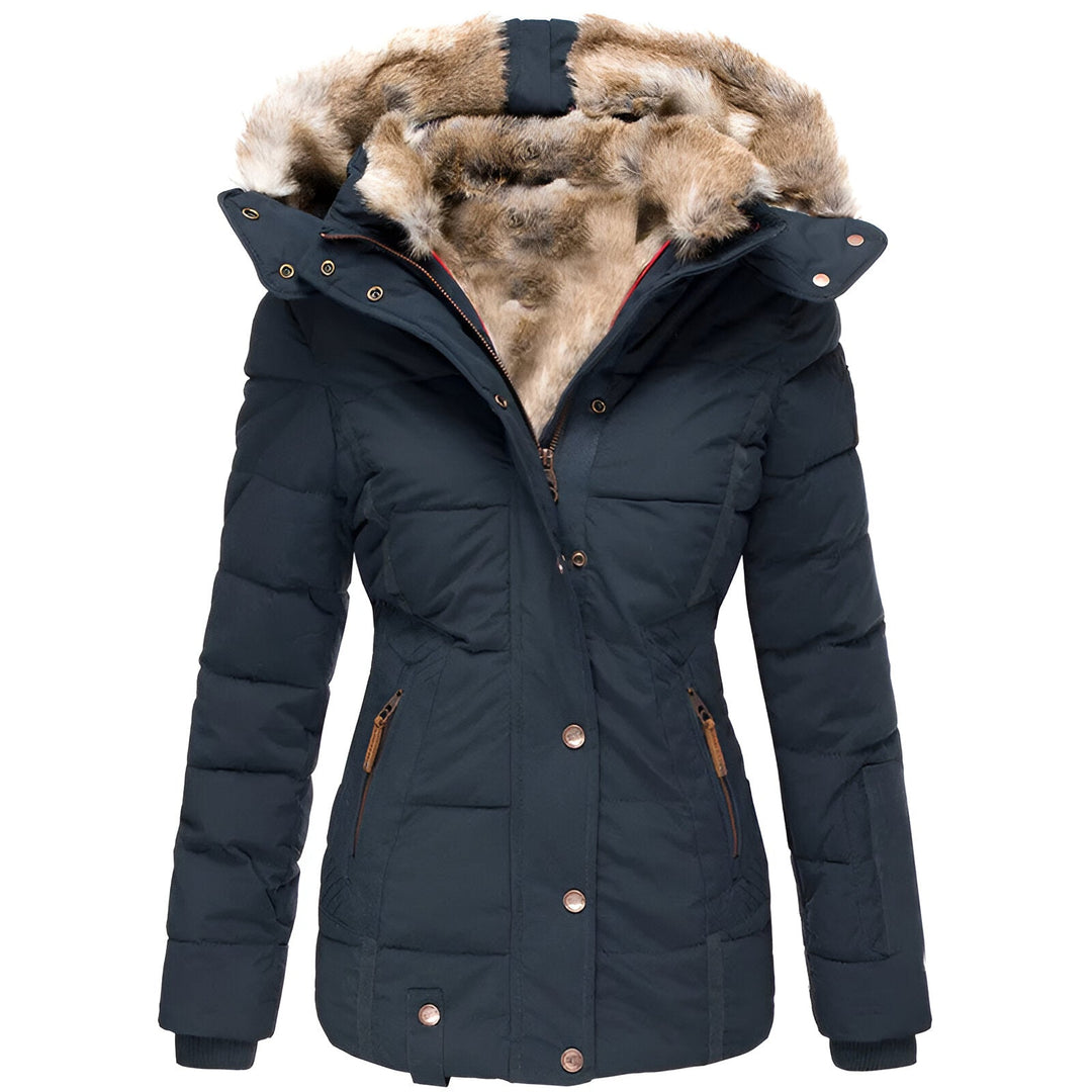 Damen Winter Pufferjacke mit Kapuze – Slim Fit