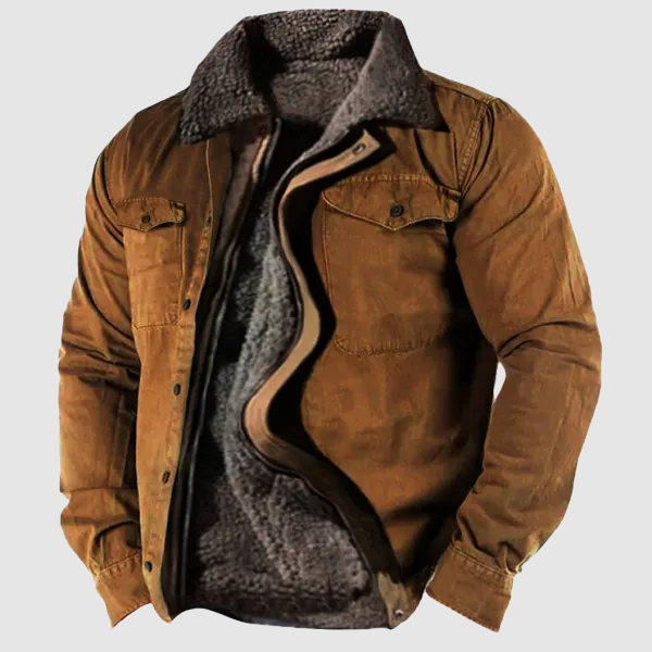 Herren Winterjacke im Klassischen Western-Look – Kurzes Modell