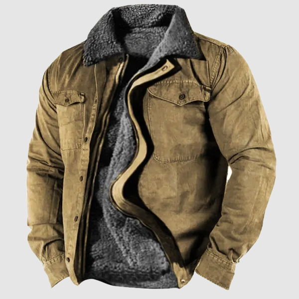 Herren Winterjacke im Klassischen Western-Look – Kurzes Modell