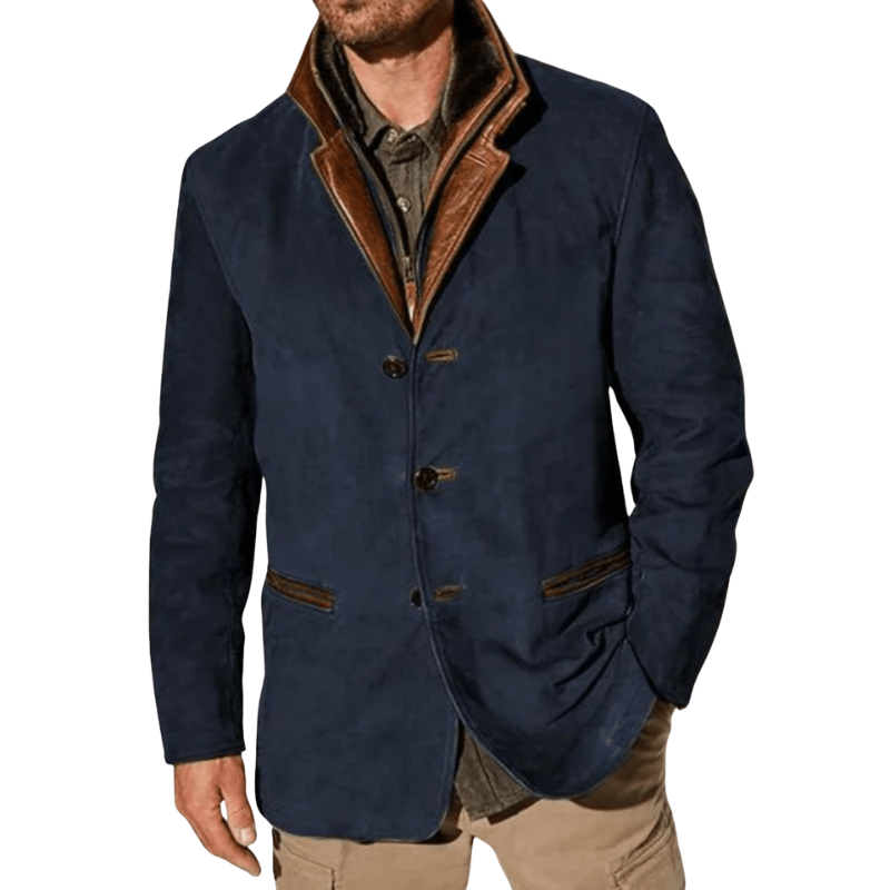 Herren Vintage Wintermantel mit Doppeltem Kragen – Halblanges Modell