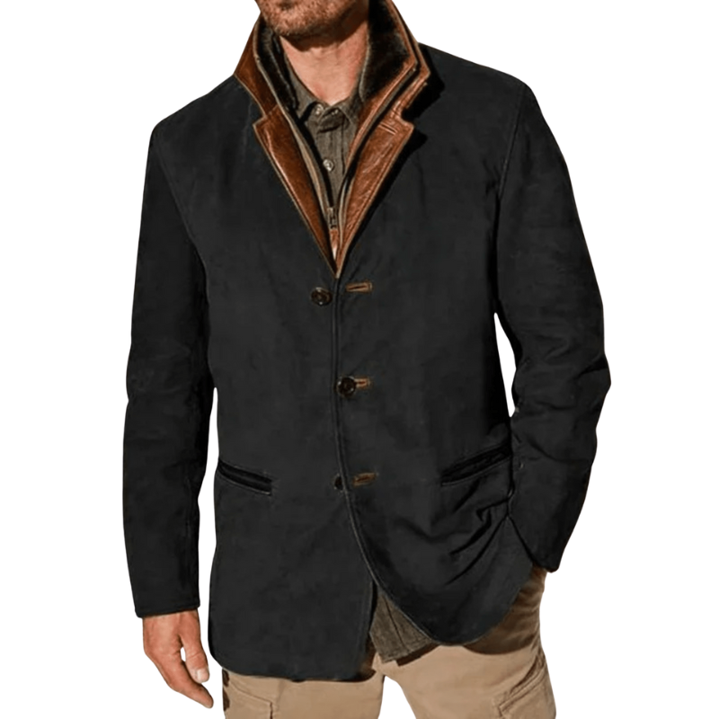 Herren Vintage Wintermantel mit Doppeltem Kragen – Halblanges Modell