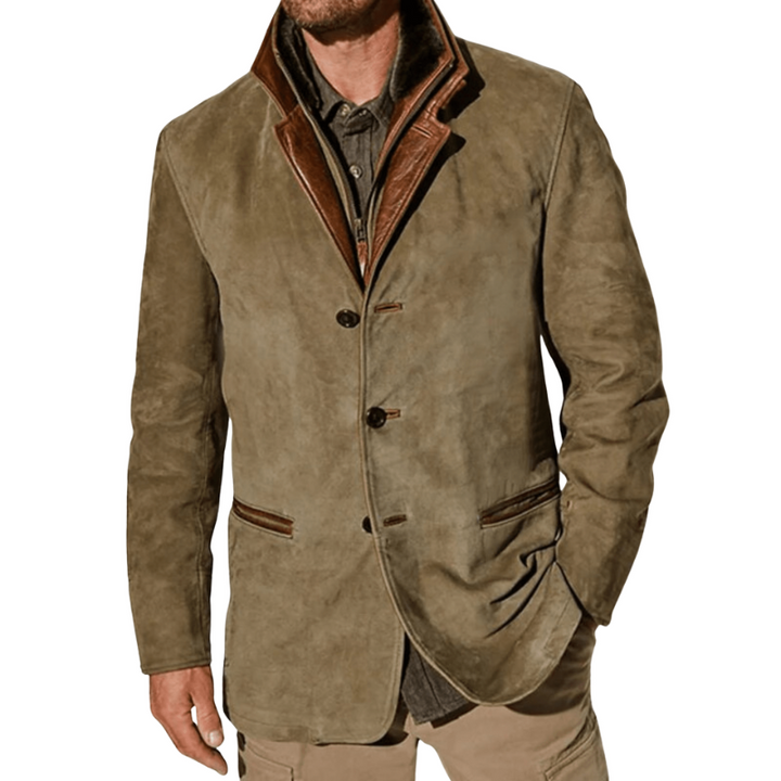Herren Vintage Wintermantel mit Doppeltem Kragen – Halblanges Modell