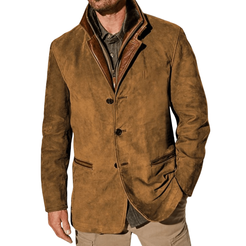 Herren Vintage Wintermantel mit Doppeltem Kragen – Halblanges Modell