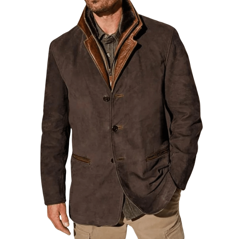 Herren Vintage Wintermantel mit Doppeltem Kragen – Halblanges Modell