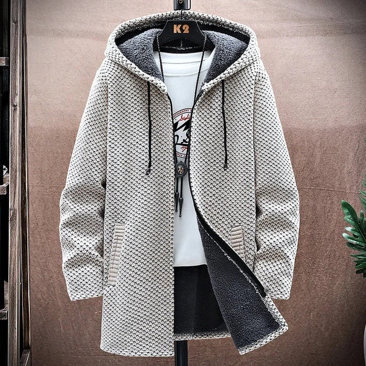 Herren Wintermantel mit Fleecefutter – Langes Modell