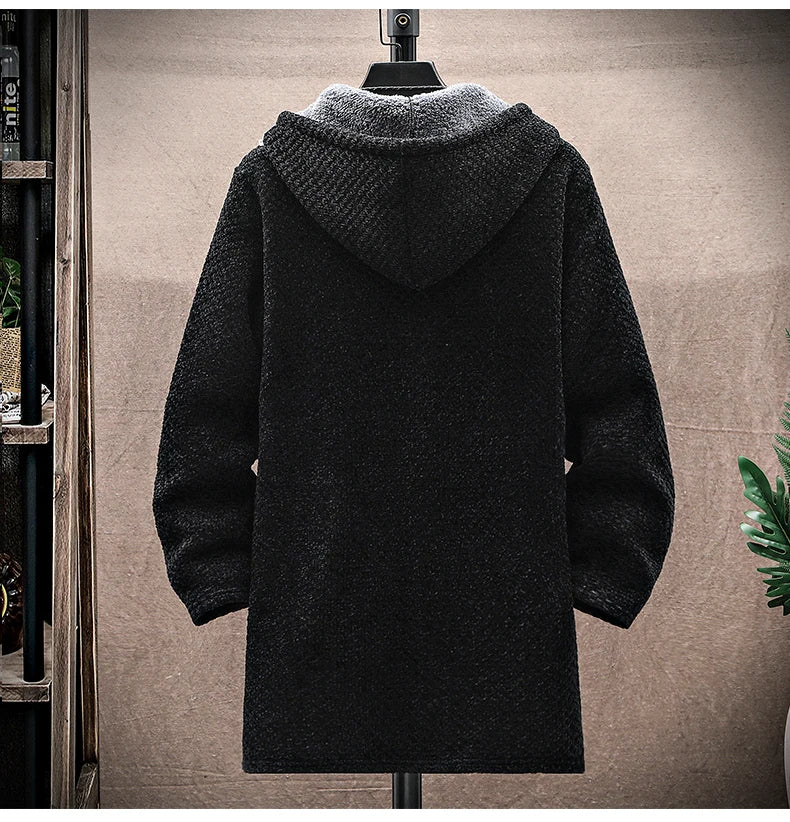 Herren Wintermantel mit Fleecefutter – Langes Modell