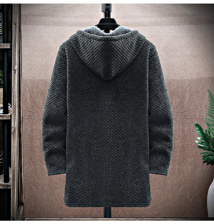 Herren Wintermantel mit Fleecefutter – Langes Modell