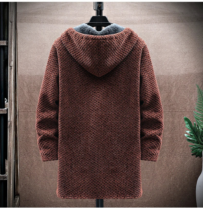 Herren Wintermantel mit Fleecefutter – Langes Modell