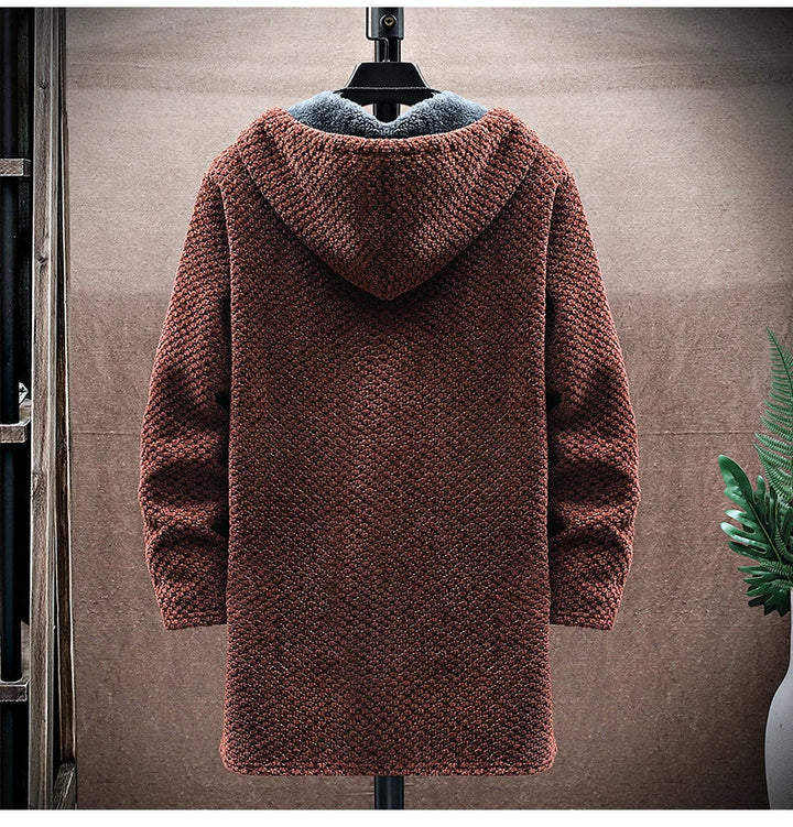 Herren Wintermantel mit Fleecefutter – Langes Modell