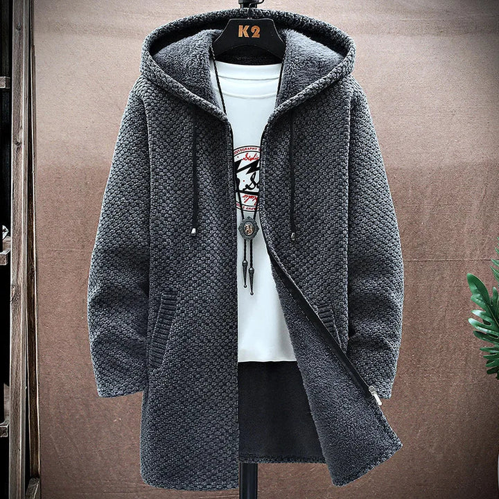 Herren Wintermantel mit Fleecefutter – Langes Modell